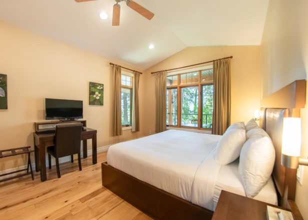 Halcyon King Chalet Inside the Bedroom