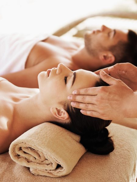 Couple on massage tables