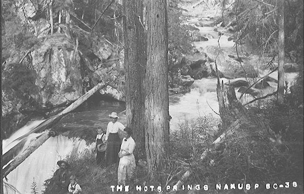 Period picture of family besides Halcyon springs