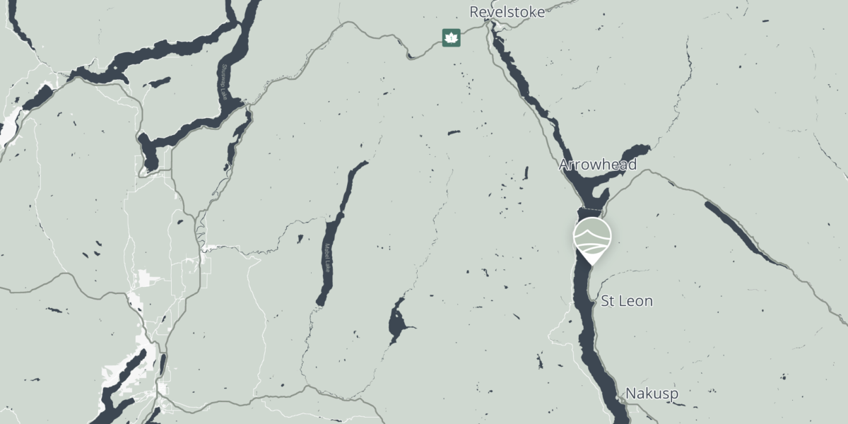 Map of the Arrow Lake area